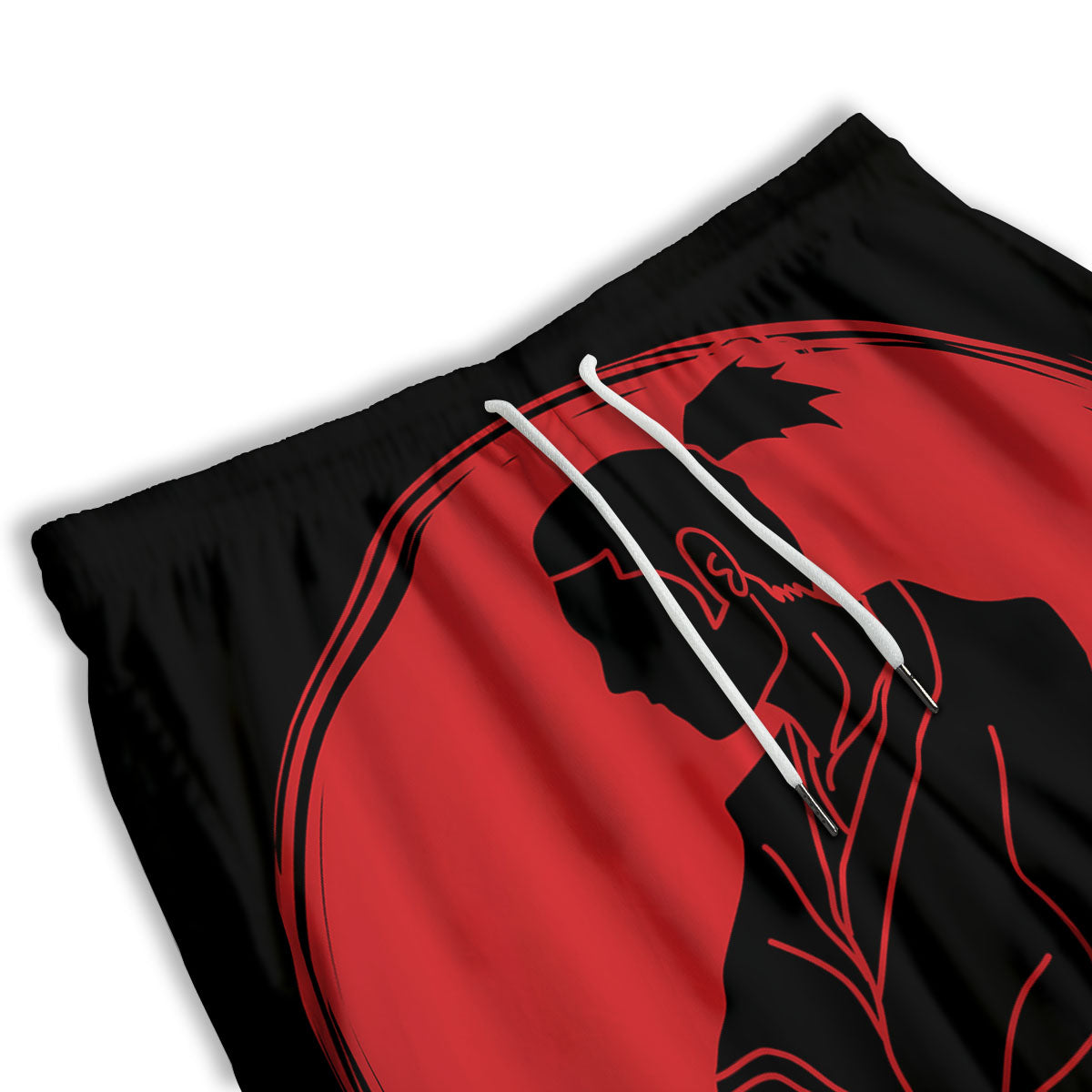 Samurai Red Sunset Print Men's Athletic Shorts