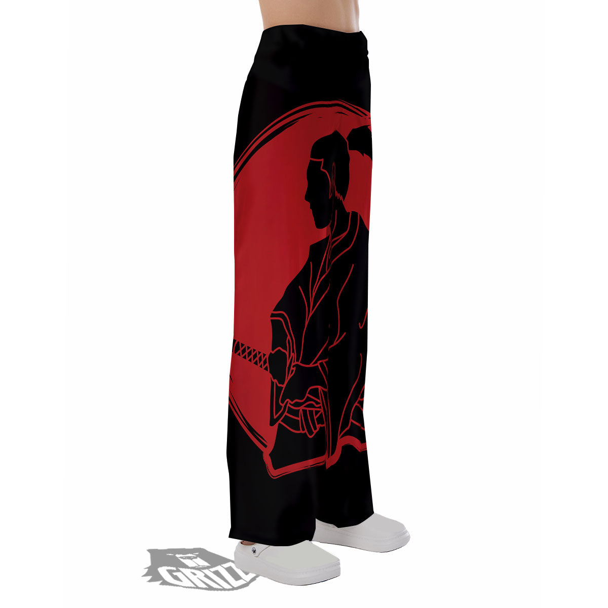 Samurai Red Sunset Print Pajama Pants-grizzshop