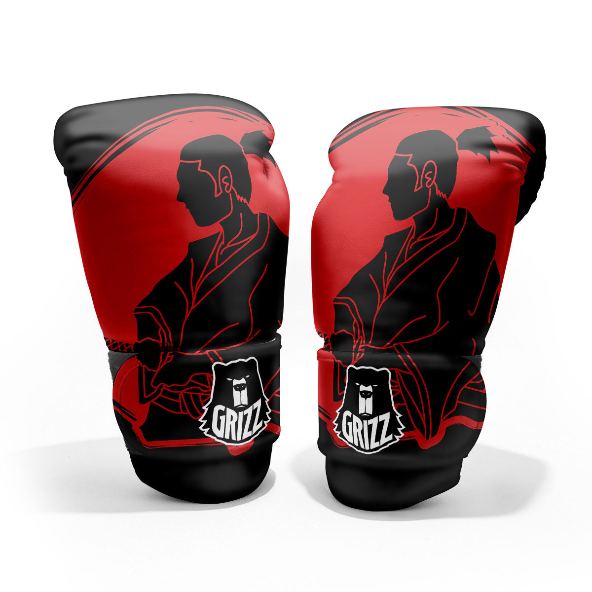 Samurai Red Sunset Print Pro Boxing Glove