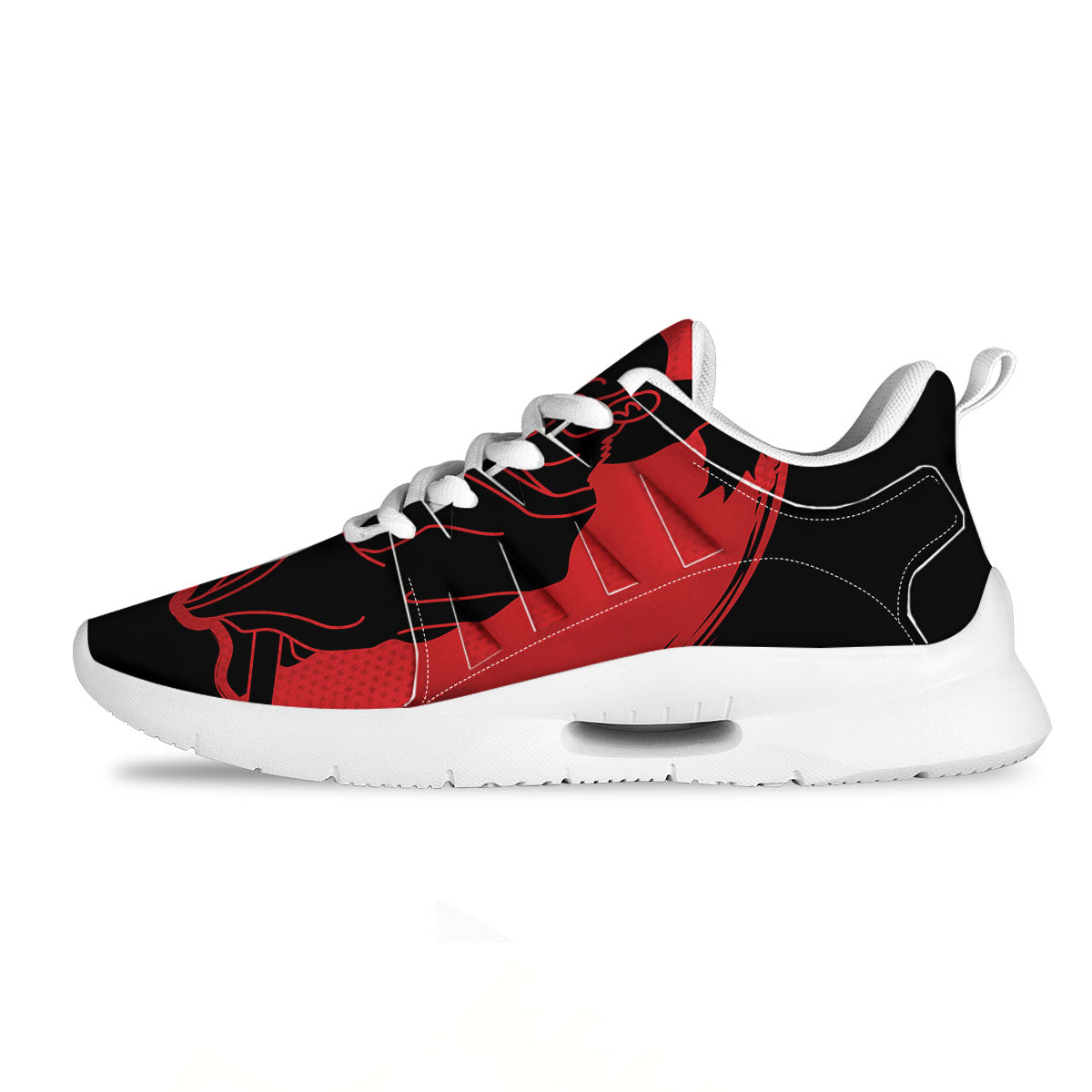 Samurai Red Sunset Print Tennis Shoes-grizzshop