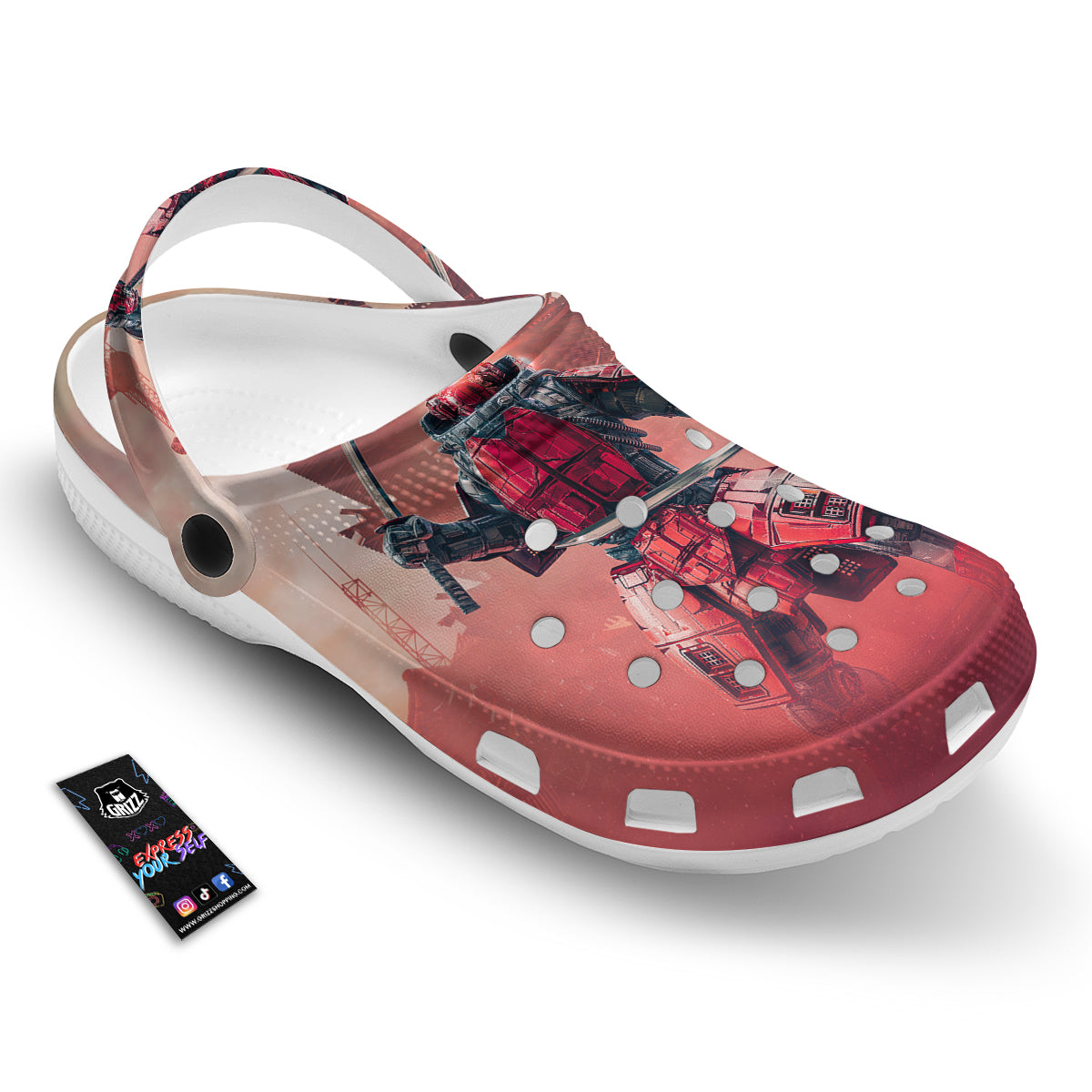 Samurai Robot Print Clog-grizzshop