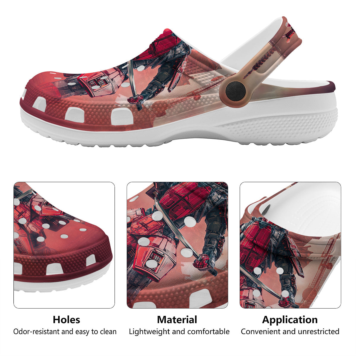 Samurai Robot Print Clog-grizzshop
