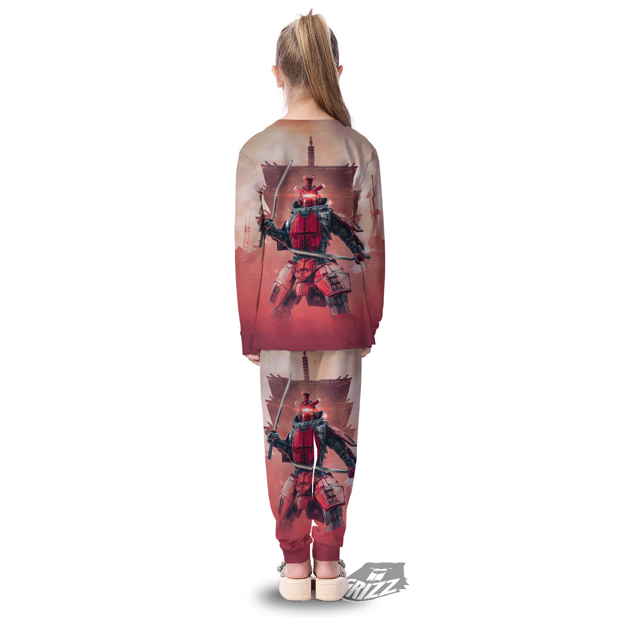 Samurai Robot Print Kid's Pajamas-grizzshop