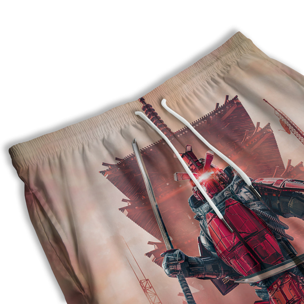 Samurai Robot Print Men's Athletic Shorts