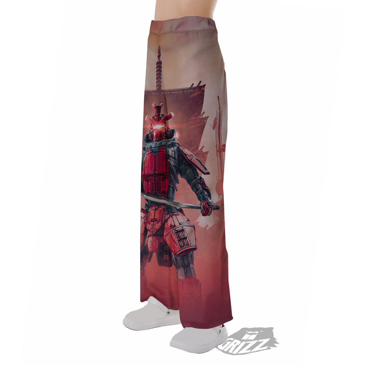 Samurai Robot Print Pajama Pants-grizzshop
