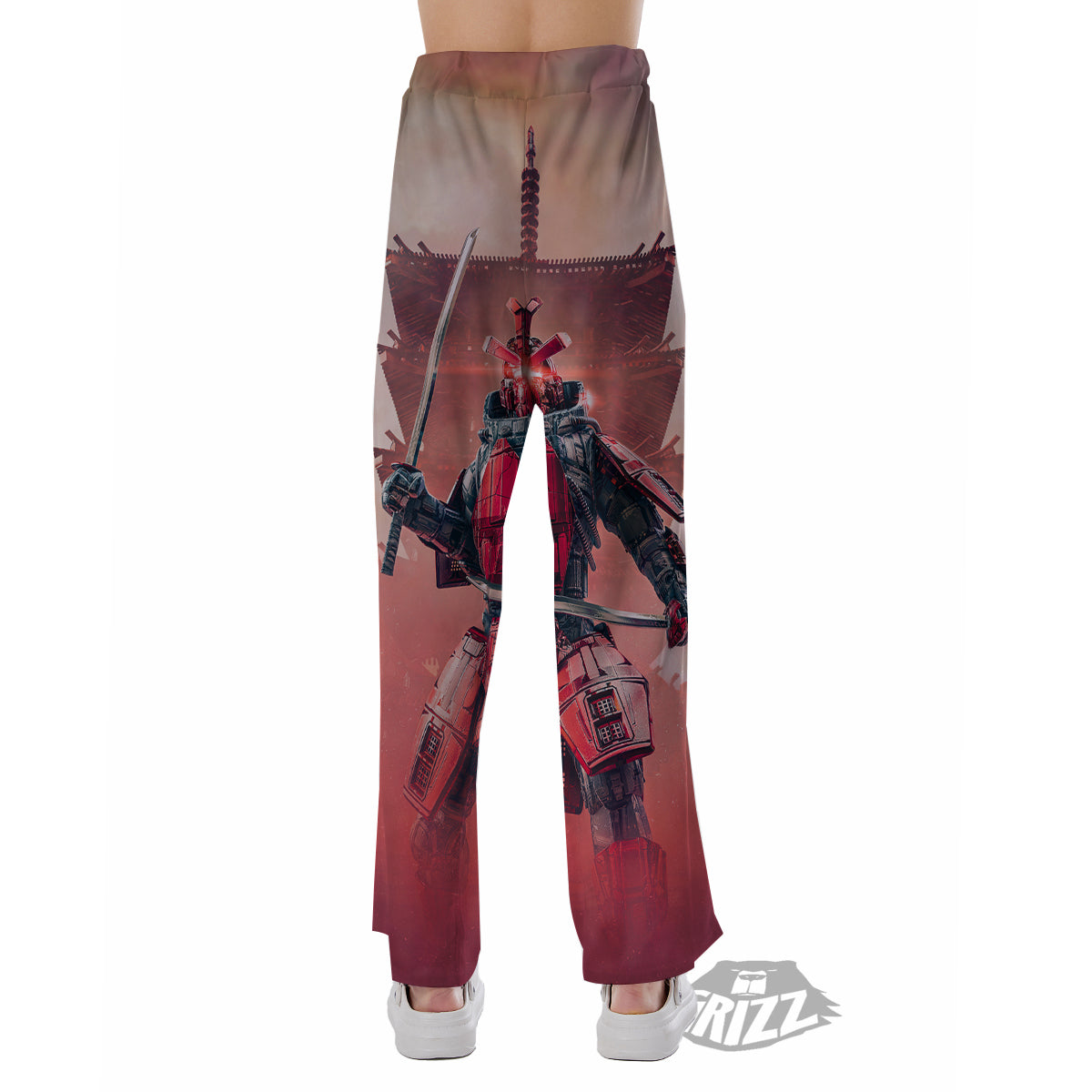 Samurai Robot Print Pajama Pants-grizzshop