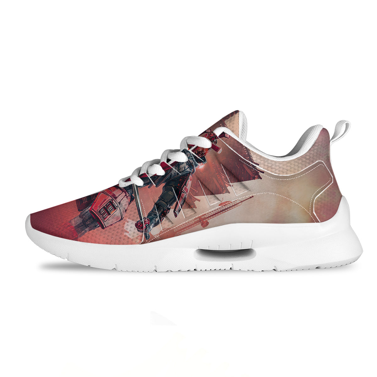 Samurai Robot Print Tennis Shoes-grizzshop