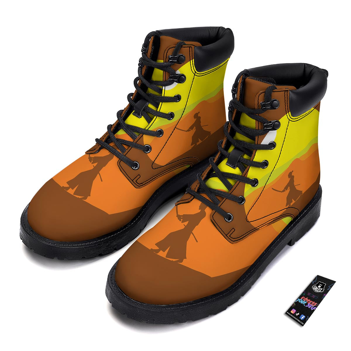 Pattern Print Sushi Men Women Leather Boots main image 1