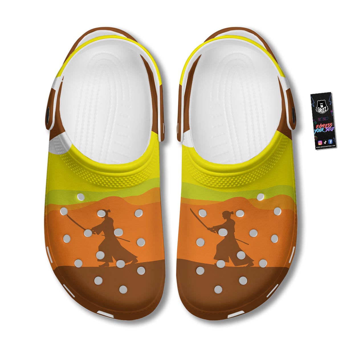 Samurai Sunset Japanese Print Clog-grizzshop