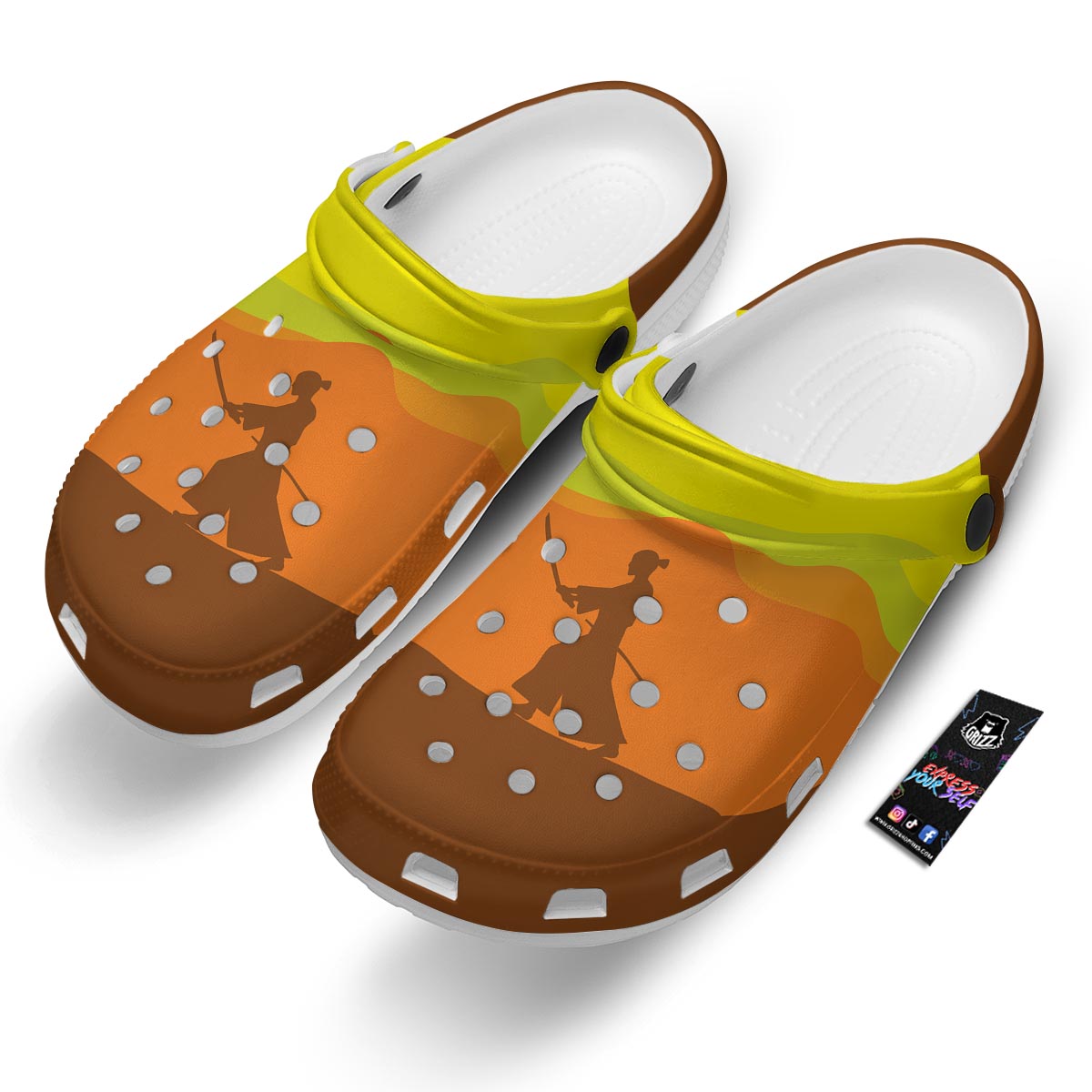 Samurai Sunset Japanese Print Clog-grizzshop