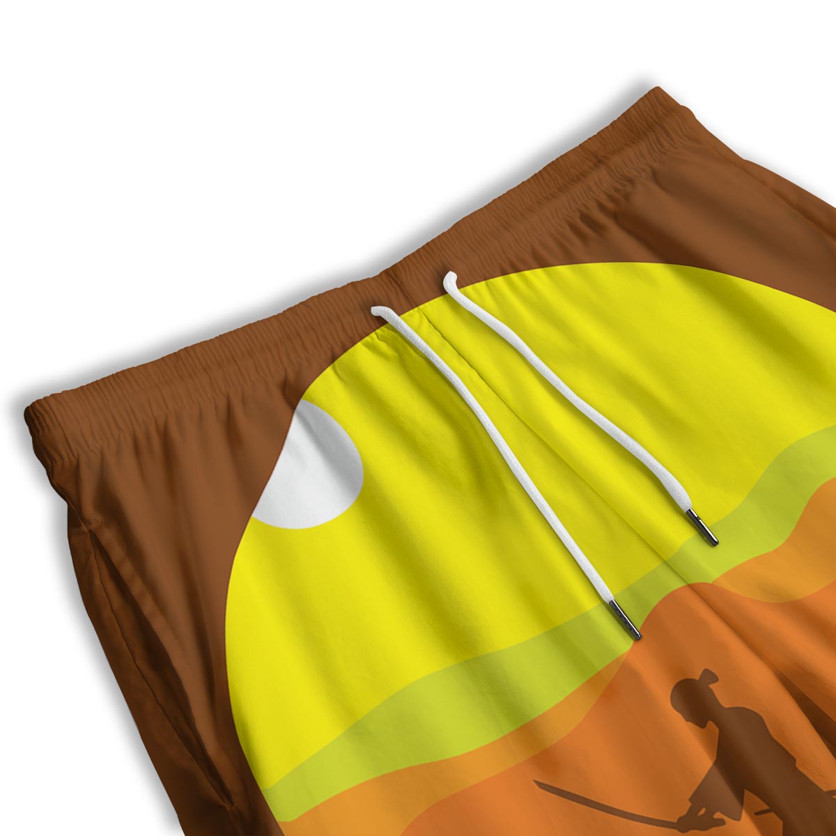Samurai Sunset Japanese Print Men's Athletic Shorts