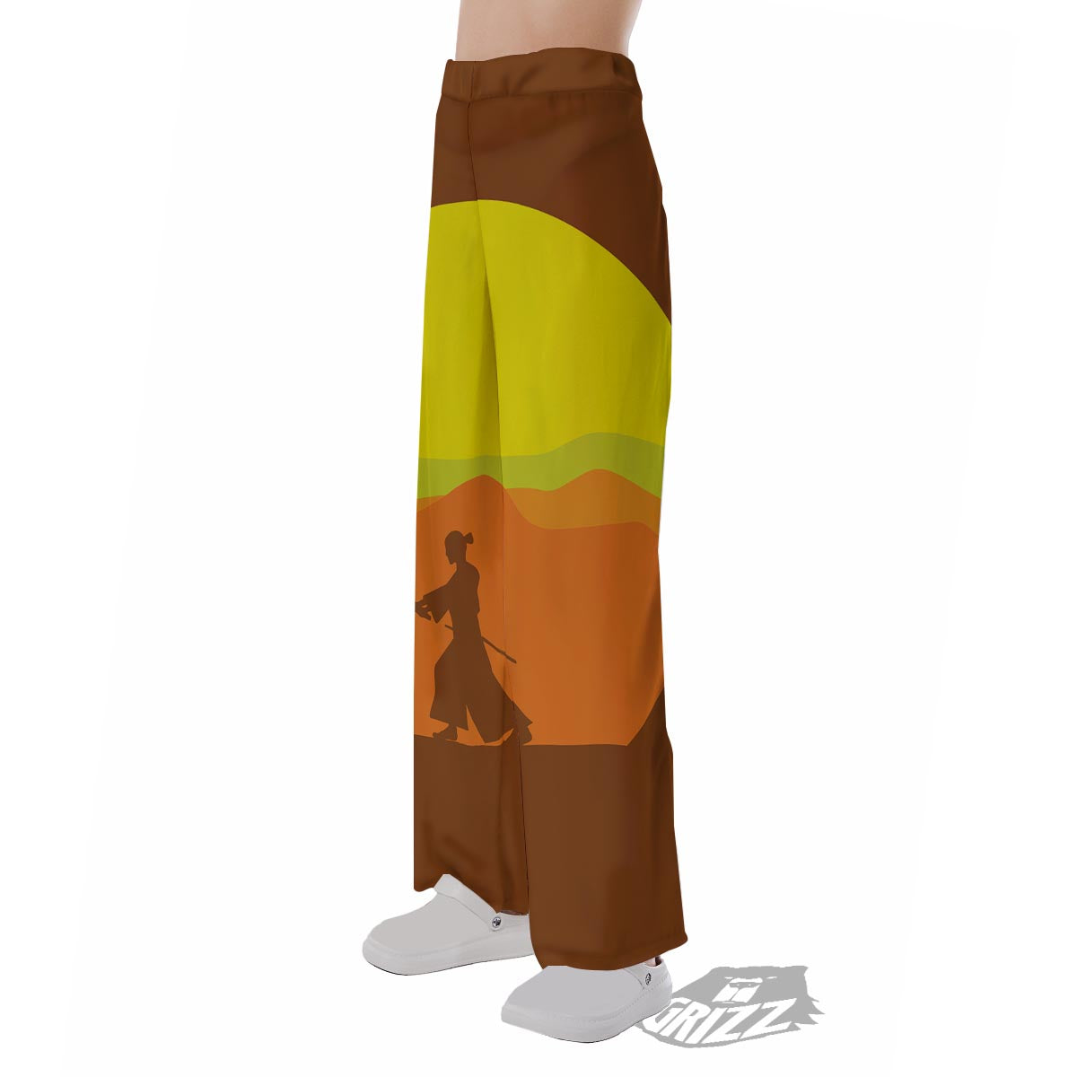 Samurai Sunset Japanese Print Pajama Pants-grizzshop
