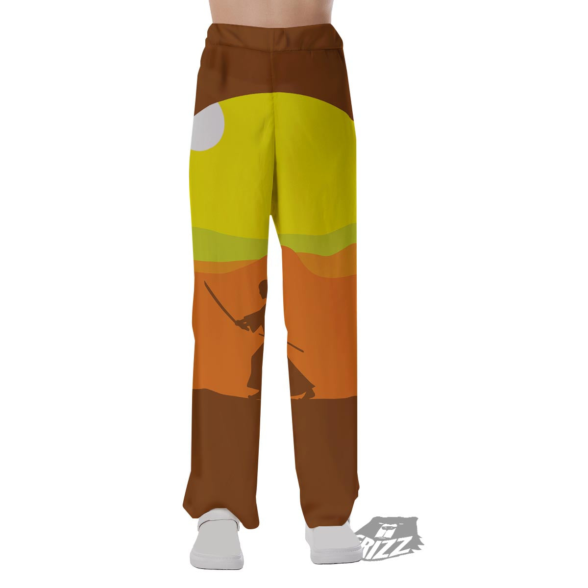 Samurai Sunset Japanese Print Pajama Pants-grizzshop