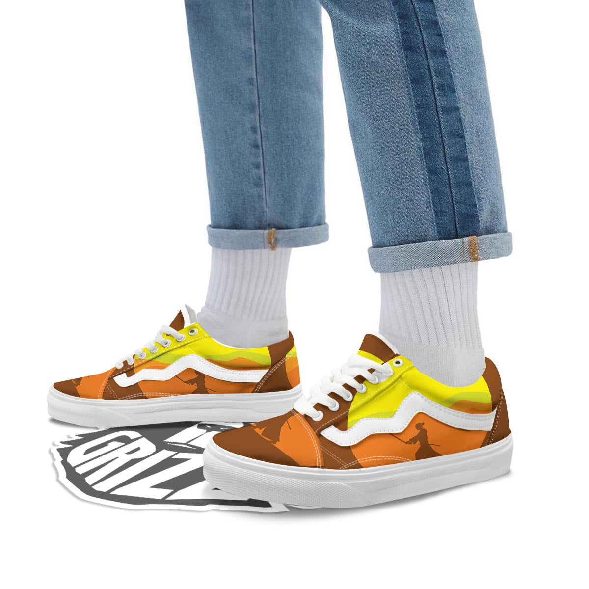 Samurai Sunset Japanese Print Skate Shoes-grizzshop