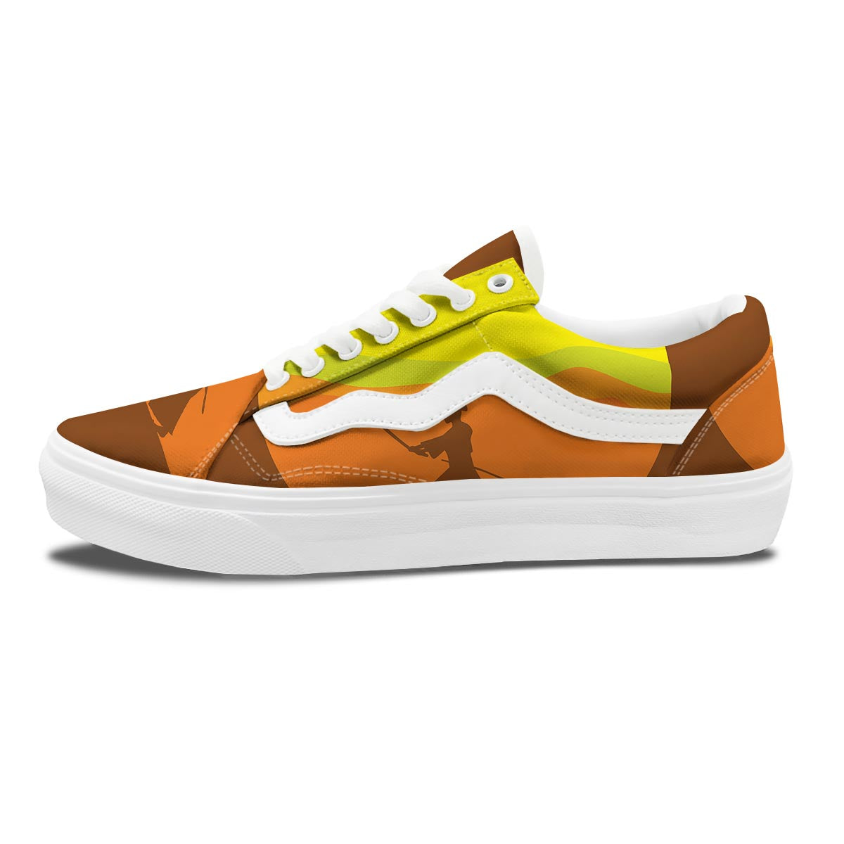 Samurai Sunset Japanese Print Skate Shoes-grizzshop