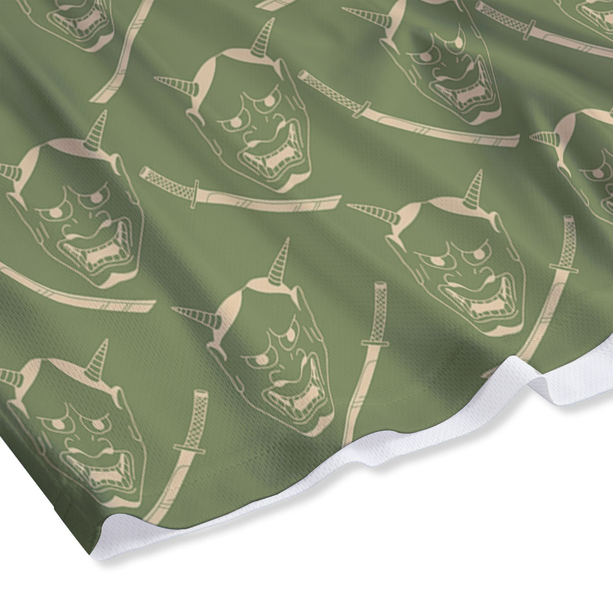 Samurai Warrior Mask Japanese Print Pattern Mesh Shorts