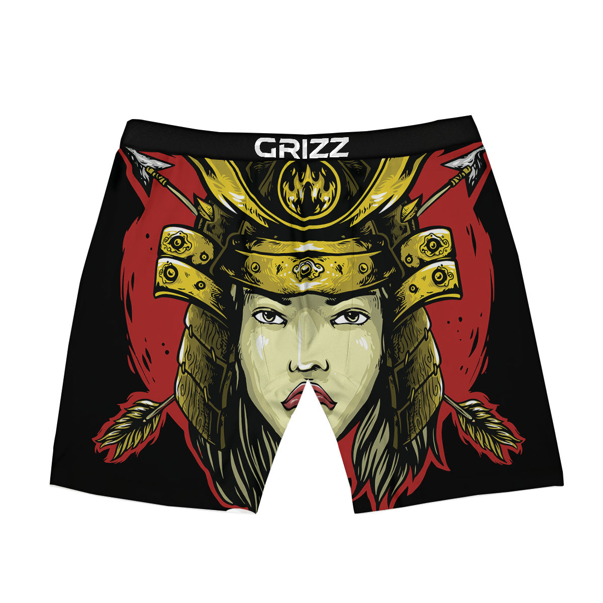 Samurai Woman Japanese Print Boxer Briefs-grizzshop