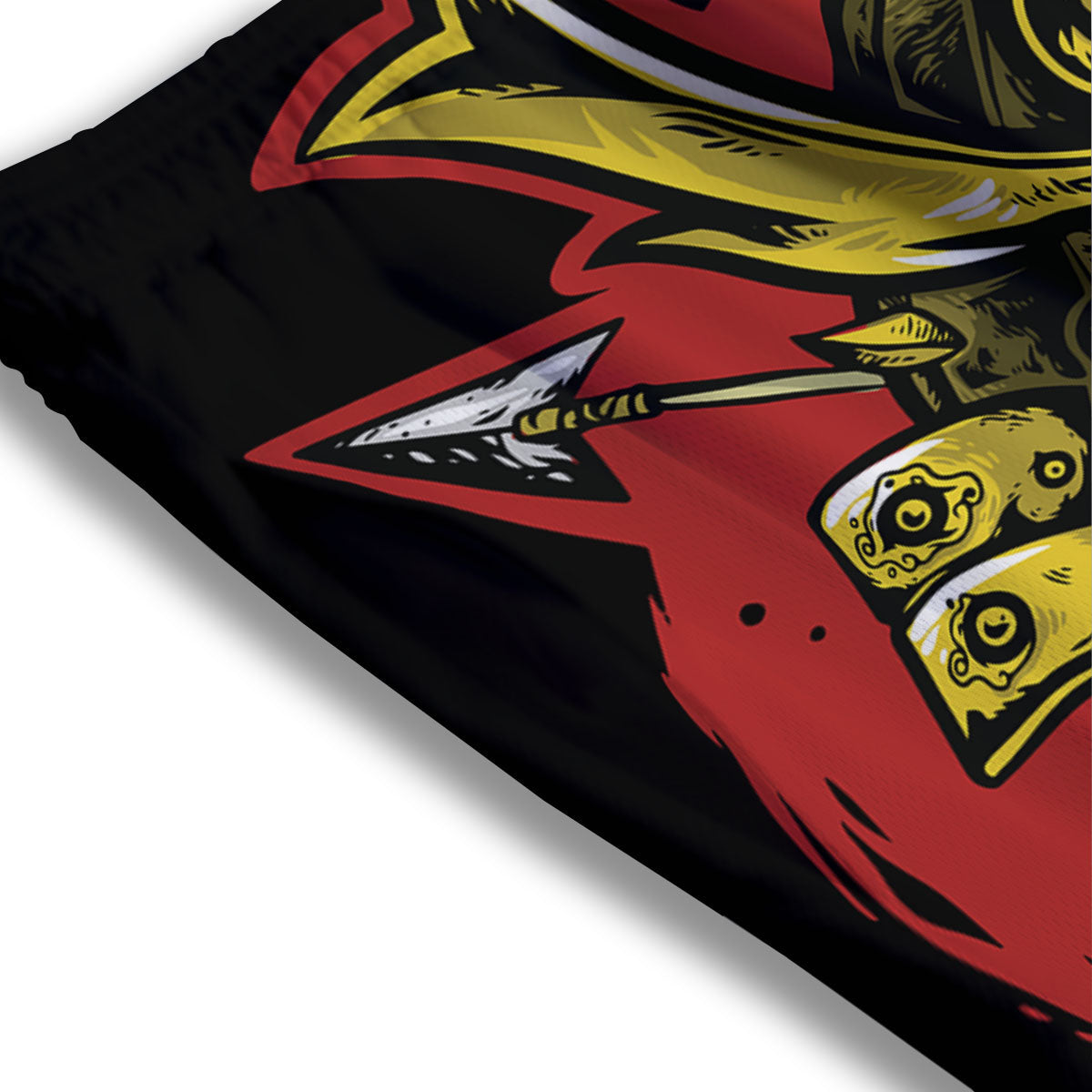 Samurai Woman Japanese Print Mesh Shorts