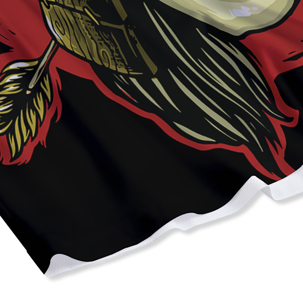 Samurai Woman Japanese Print Mesh Shorts