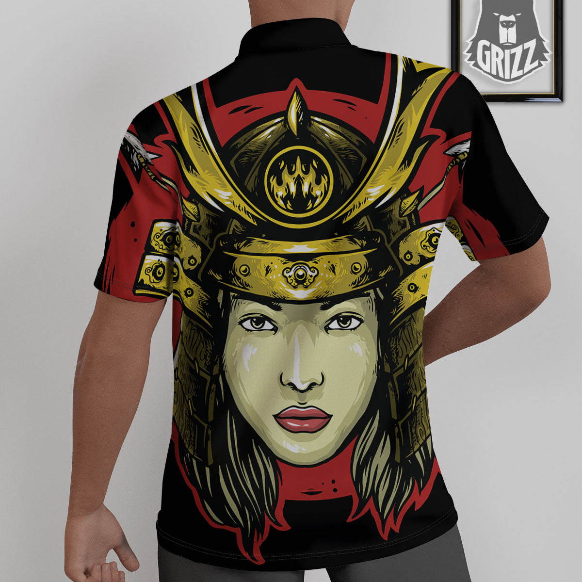 Samurai Woman Japanese Print Untucked Shirts-grizzshop