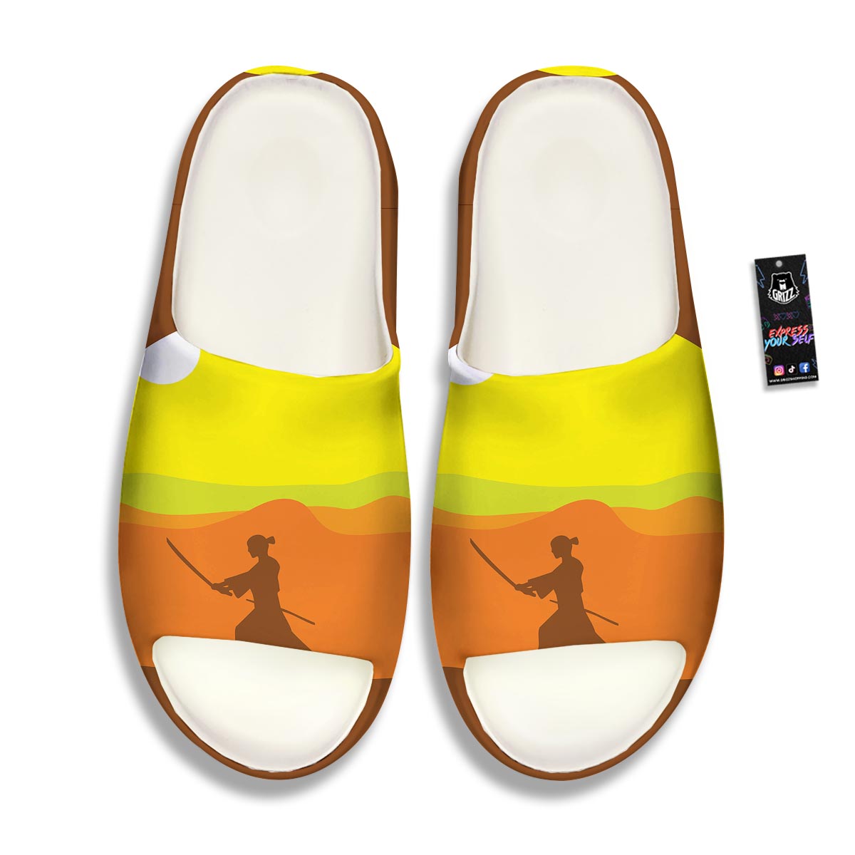 Samurai Sunset Japanese Print Sandals-grizzshop