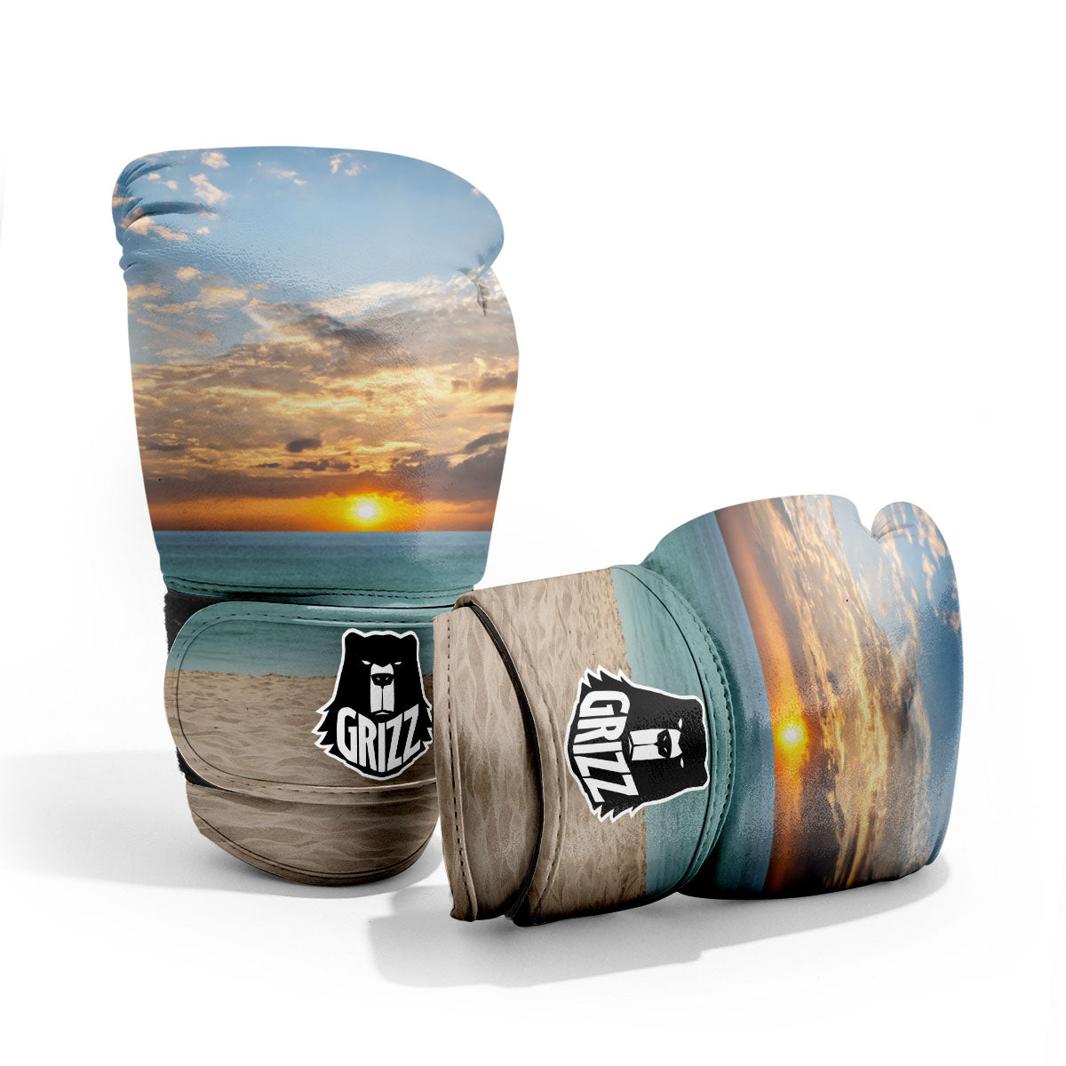 Sand Beach And Sunset Print Pro Boxing Glove