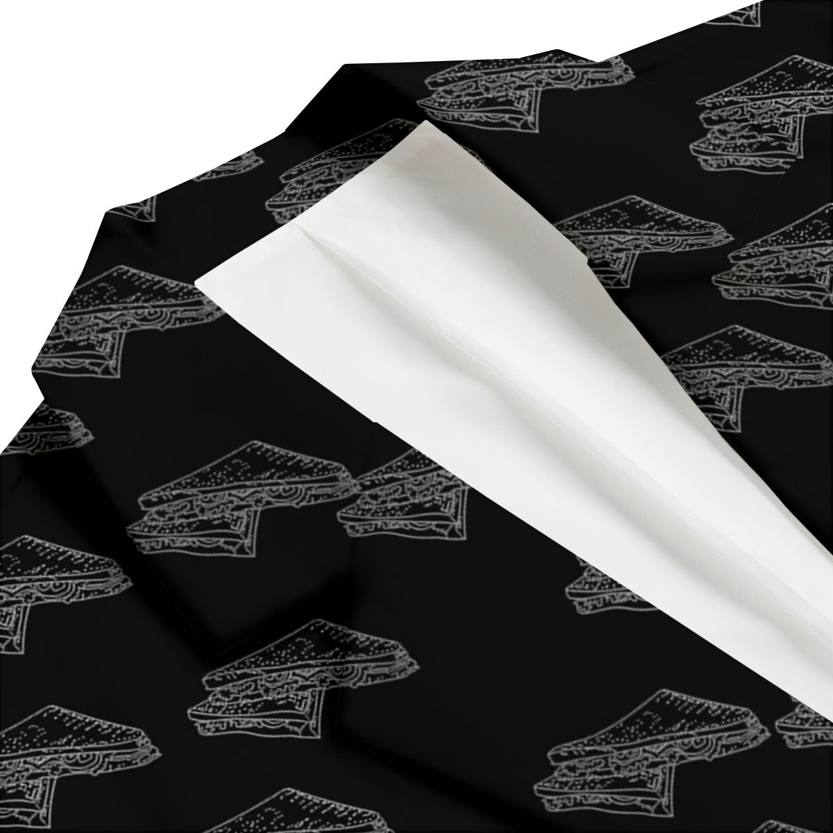 Sandwich Black Doodle Print Pattern Men's Blazer-grizzshop