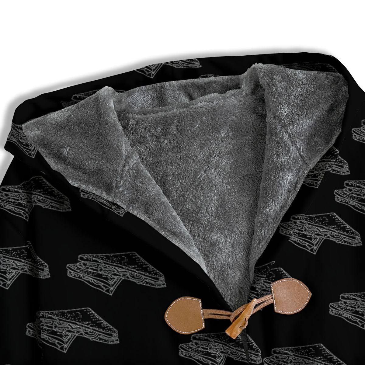 Sandwich Black Doodle Print Pattern Men's Windbreaker Jacket-grizzshop