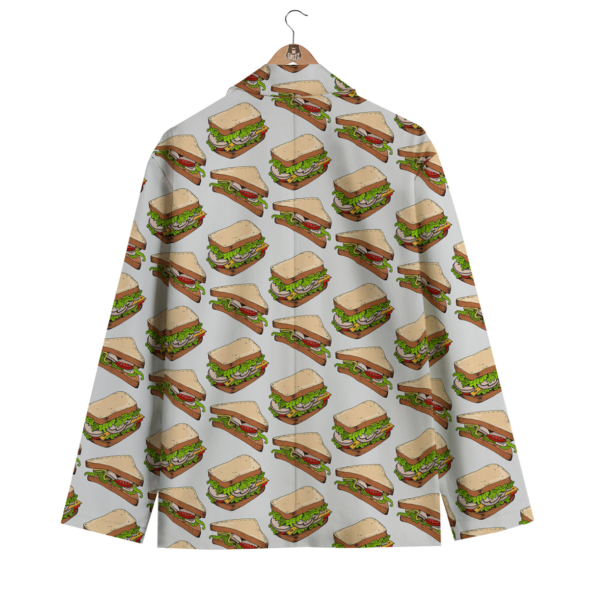 Sandwich Fast Food Print Pattern Men's Blazer-grizzshop
