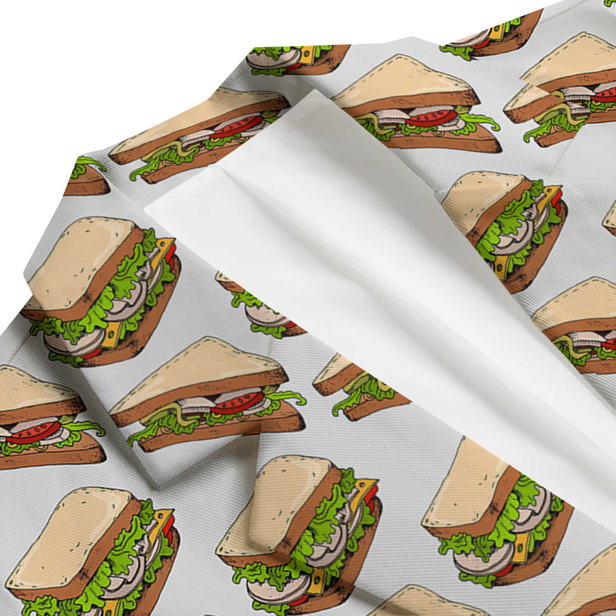 Sandwich Fast Food Print Pattern Men's Blazer-grizzshop
