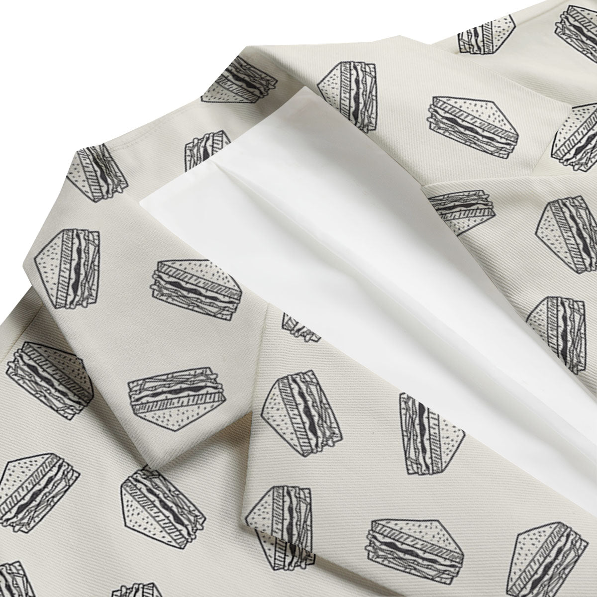 Sandwich Grey Doodle Print Pattern Men's Blazer-grizzshop