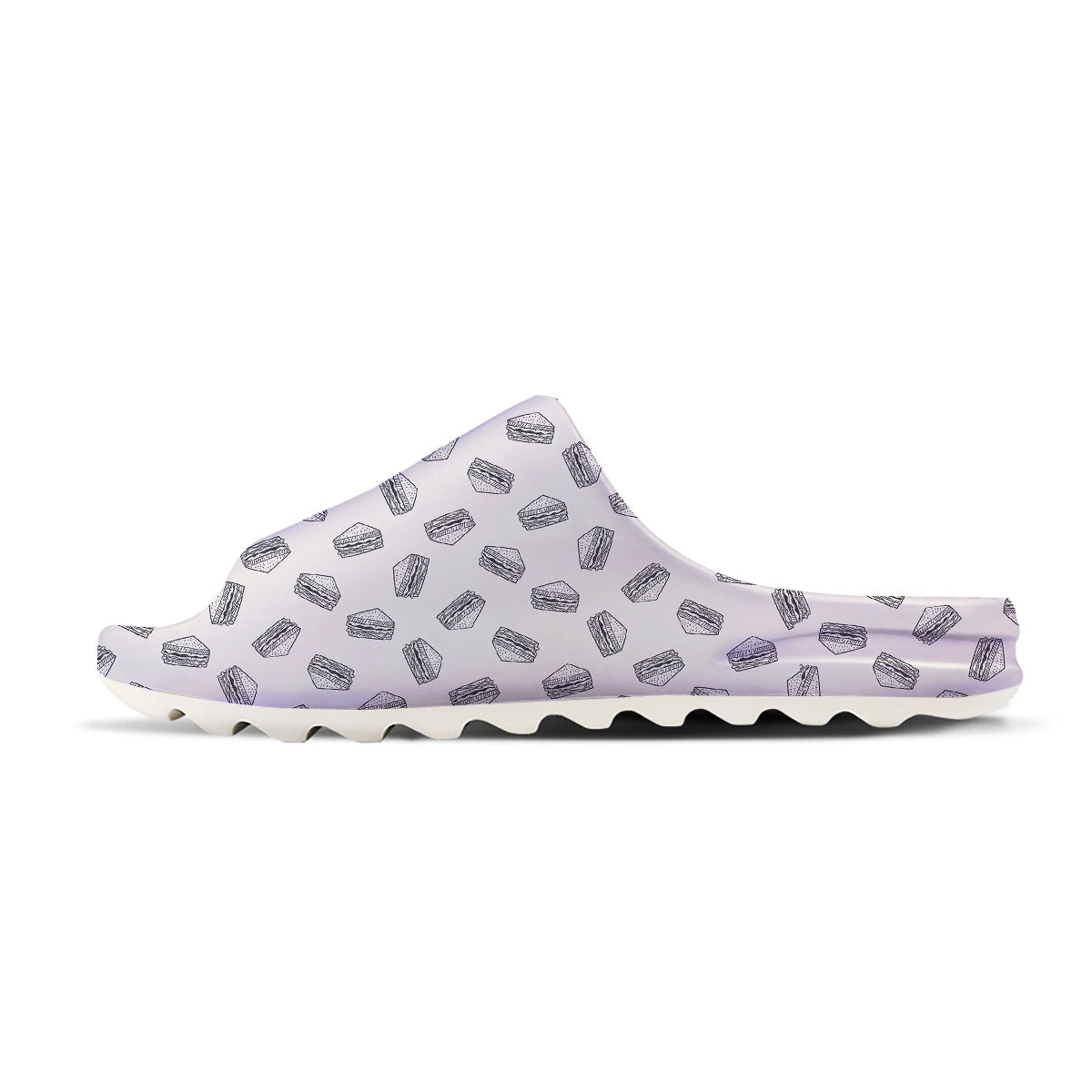 Sandwich Grey Doodle Print Pattern Sandals-grizzshop