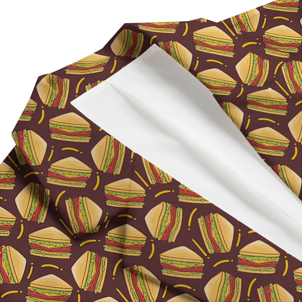 Sandwiches Brown Print Pattern Men's Blazer-grizzshop