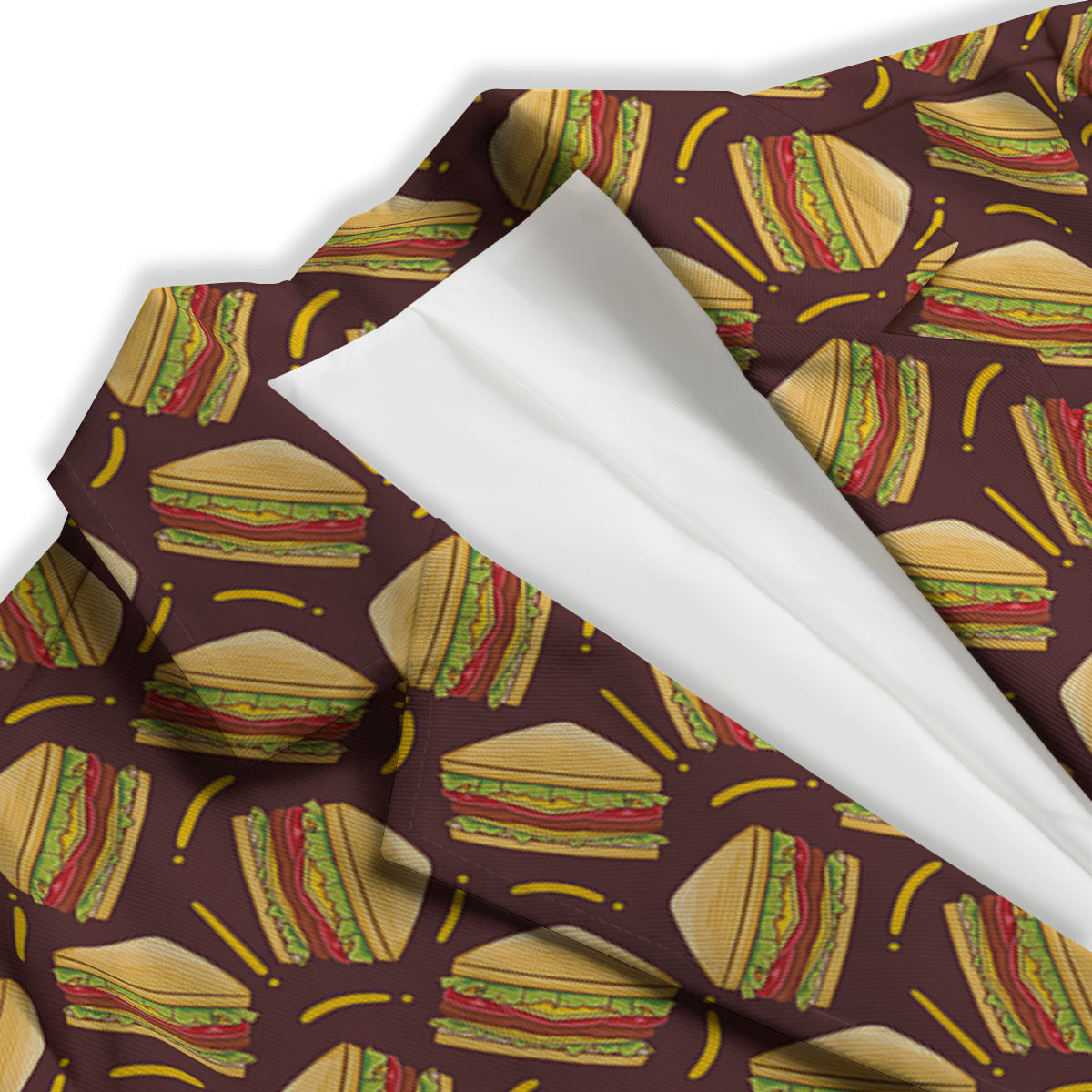 Sandwiches Brown Print Pattern Women's Blazer-grizzshop