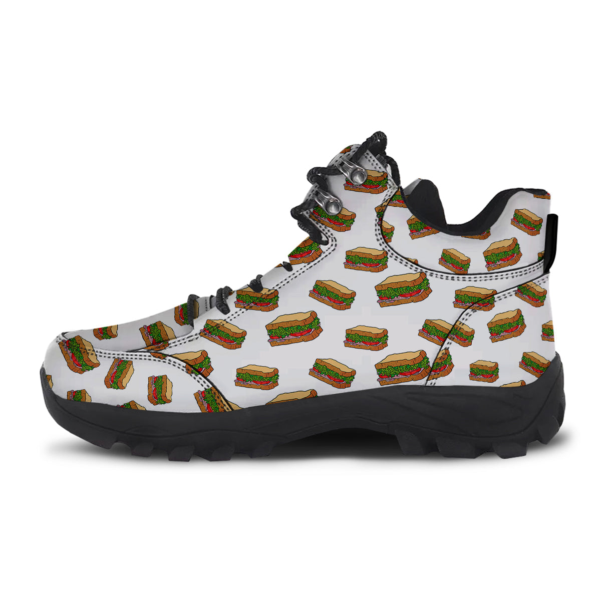 Sandwiches White Print Pattern Hiking Shoes-grizzshop