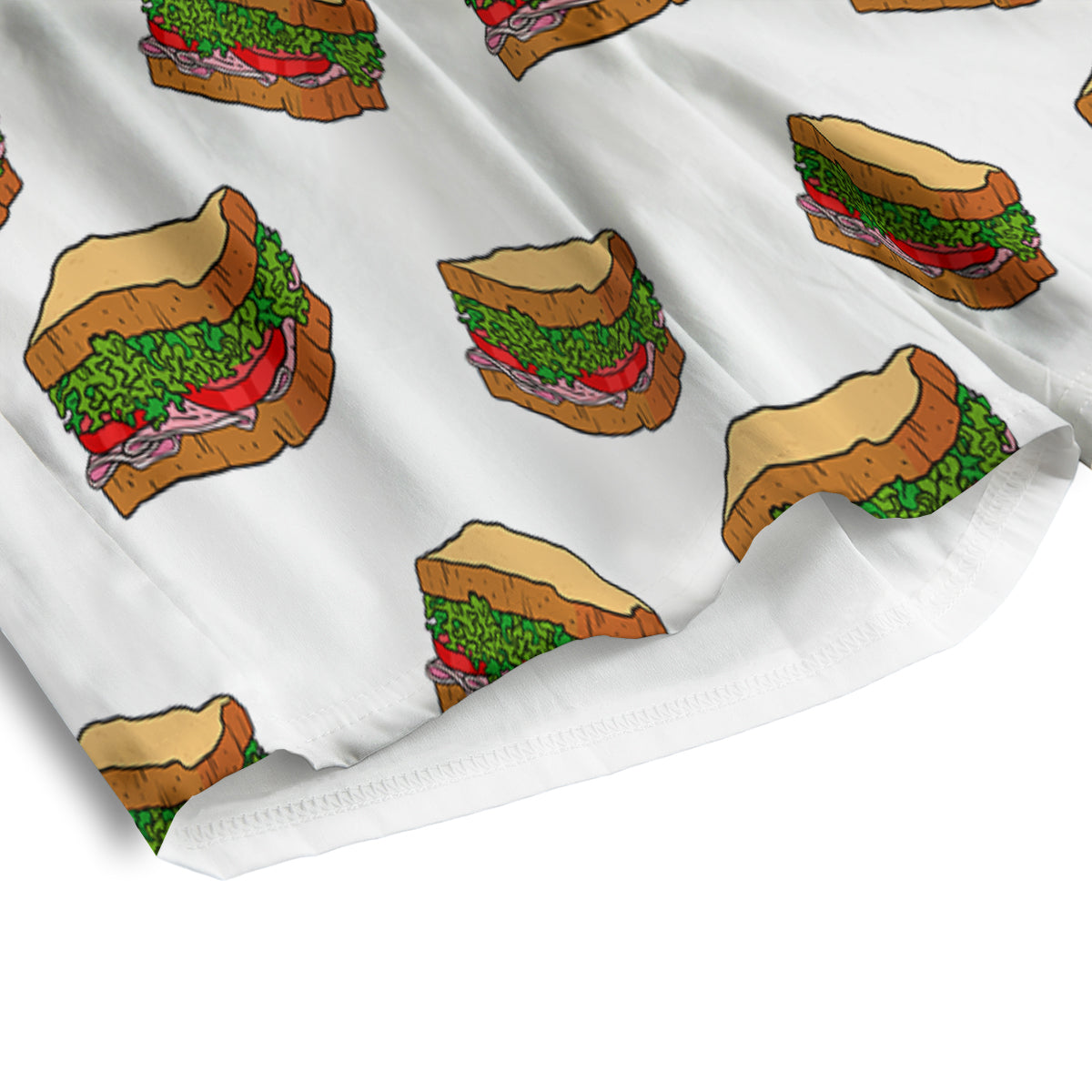 Sandwiches White Print Pattern Men's Athletic Shorts