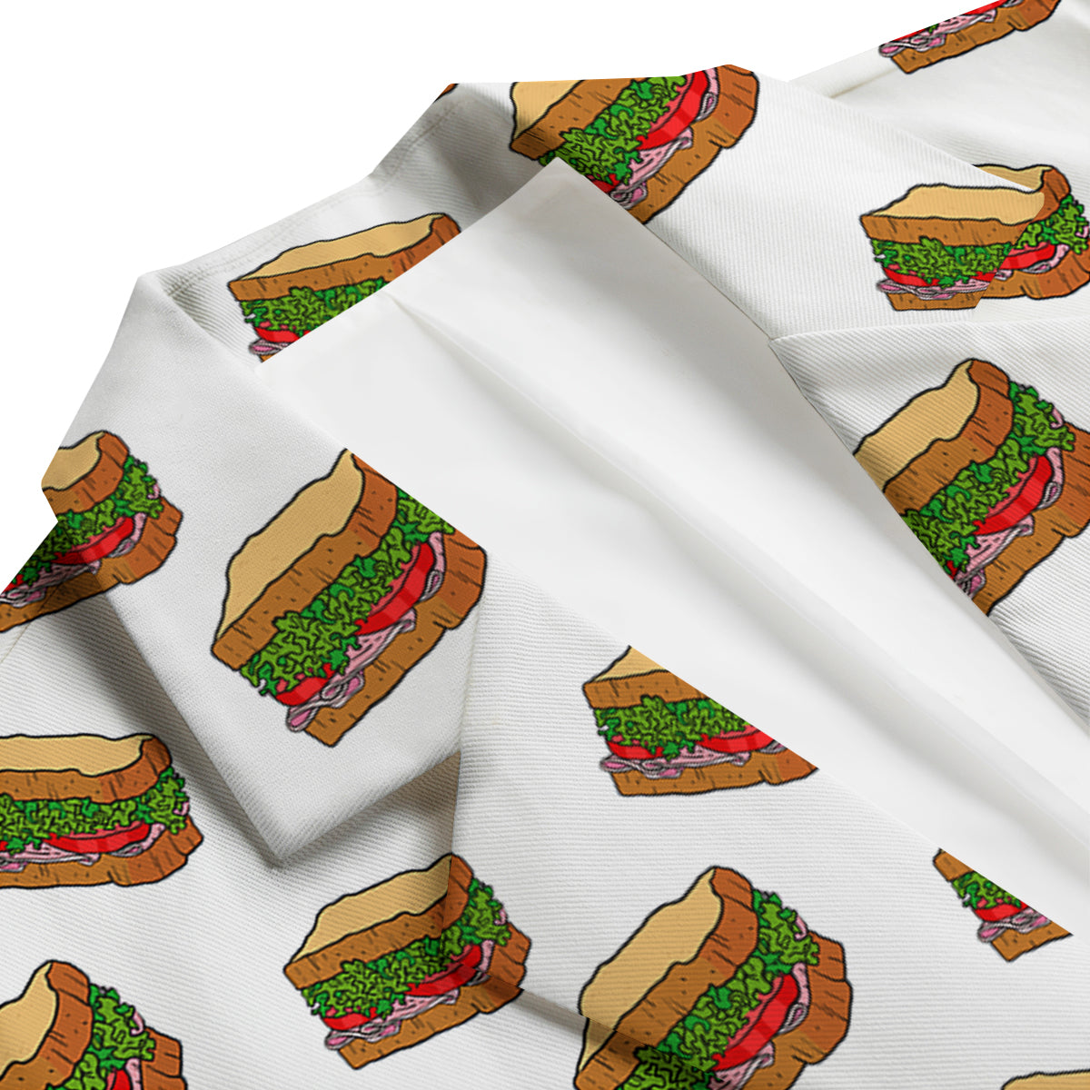 Sandwiches White Print Pattern Men's Blazer-grizzshop