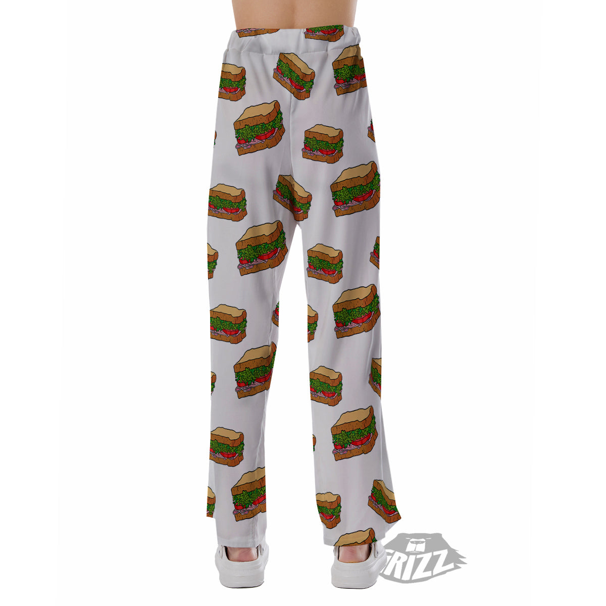 Sandwiches White Print Pattern Pajama Pants-grizzshop
