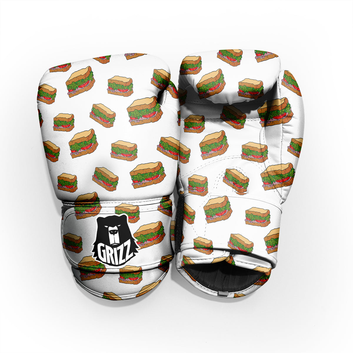 Sandwiches White Print Pattern Pro Boxing Glove