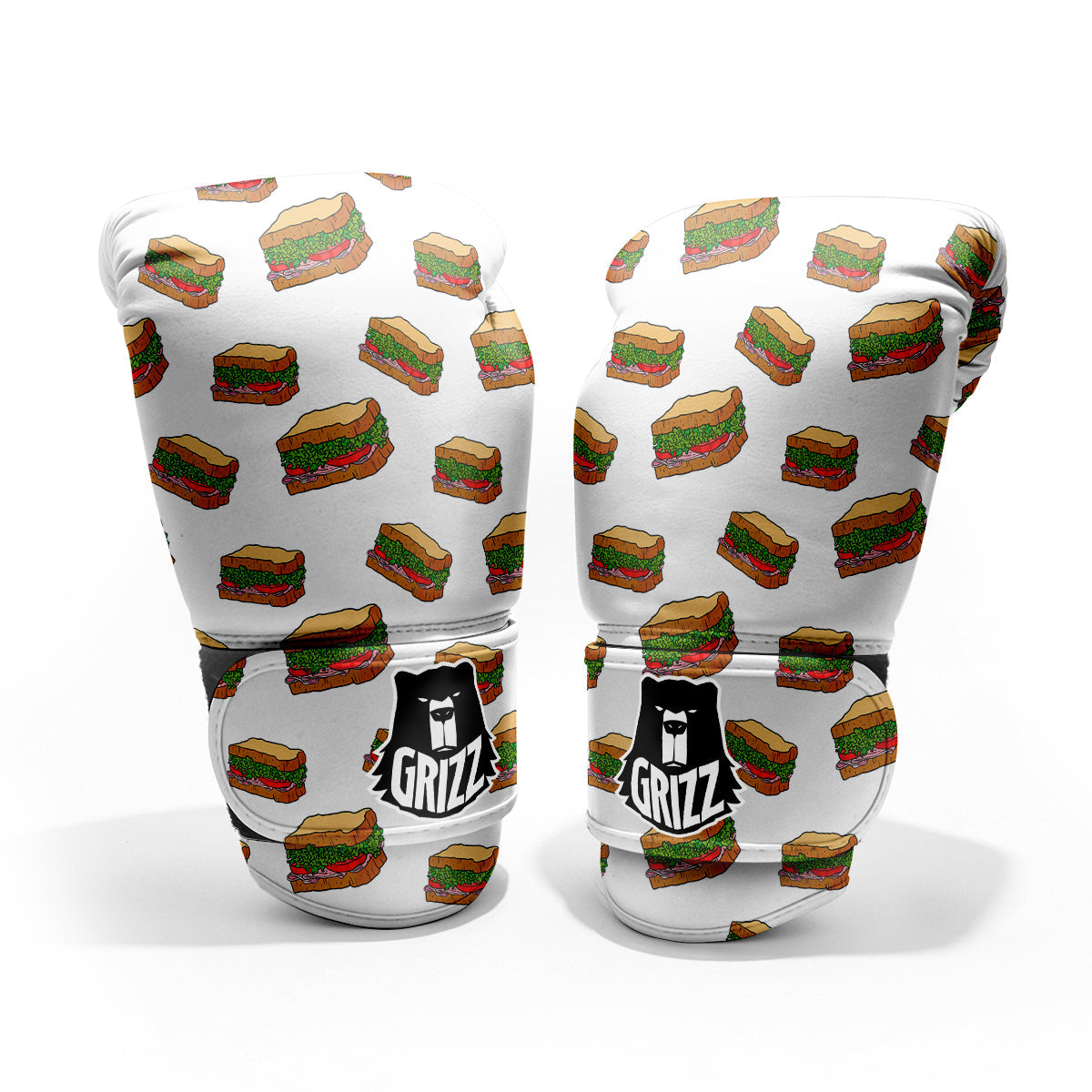 Sandwiches White Print Pattern Pro Boxing Glove