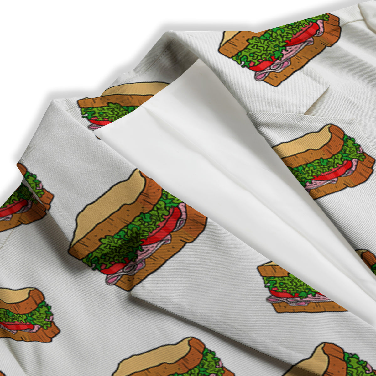 Sandwiches White Print Pattern Women's Blazer-grizzshop