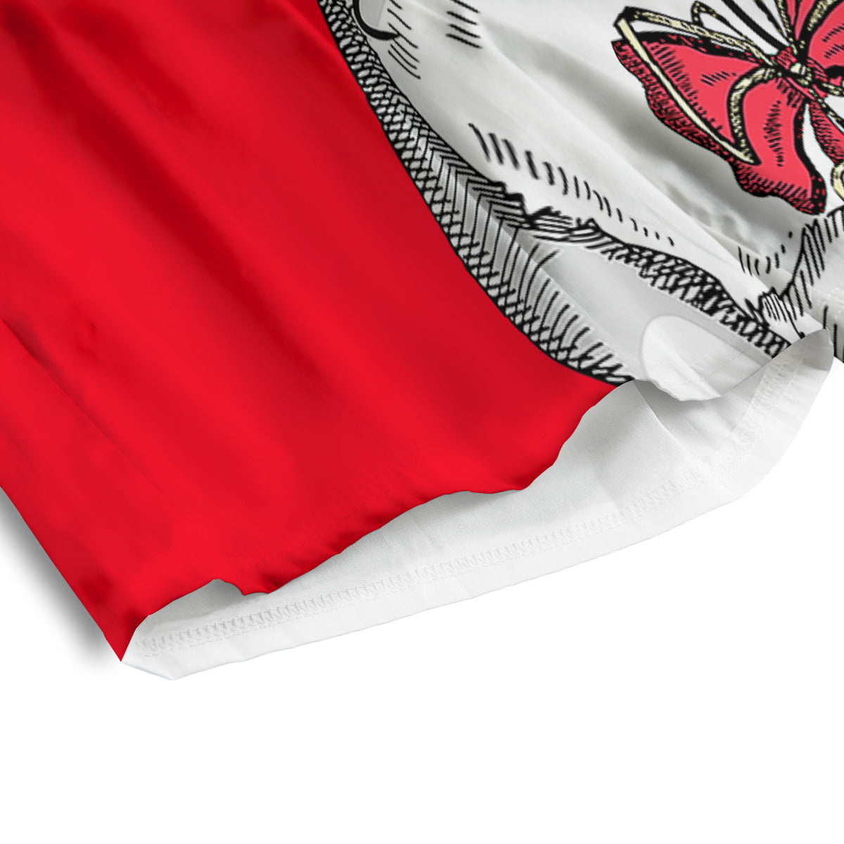 Santa Christmas French Bulldog Print Men's Athletic Shorts