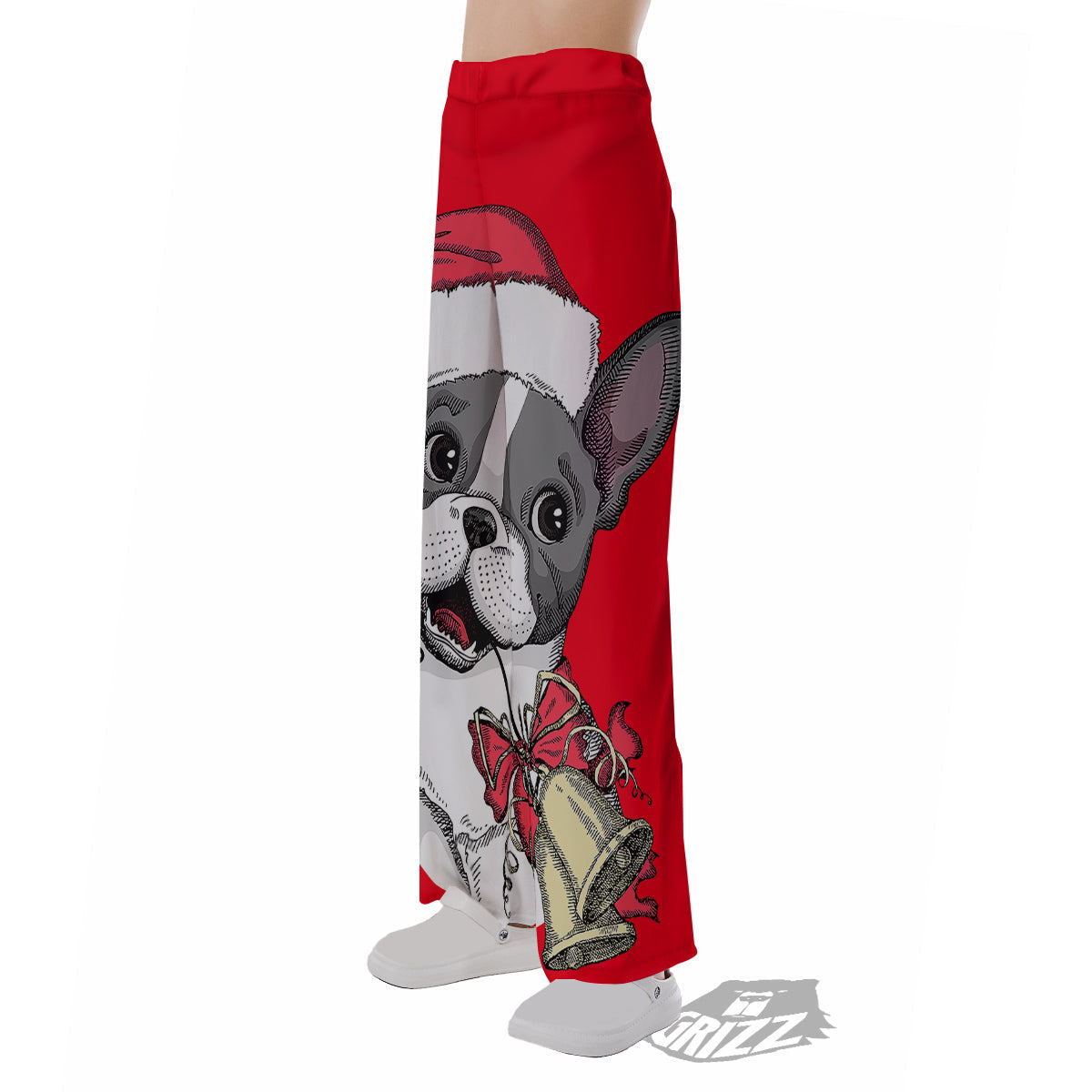 Santa Christmas French Bulldog Print Pajama Pants-grizzshop