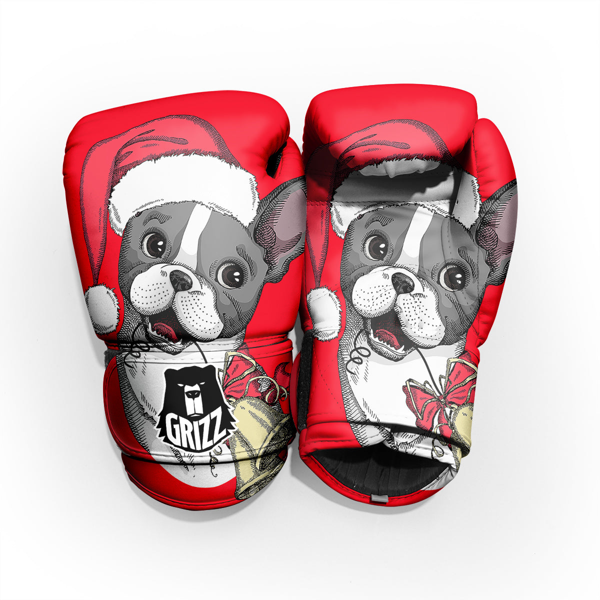 Santa Christmas French Bulldog Print Pro Boxing Glove