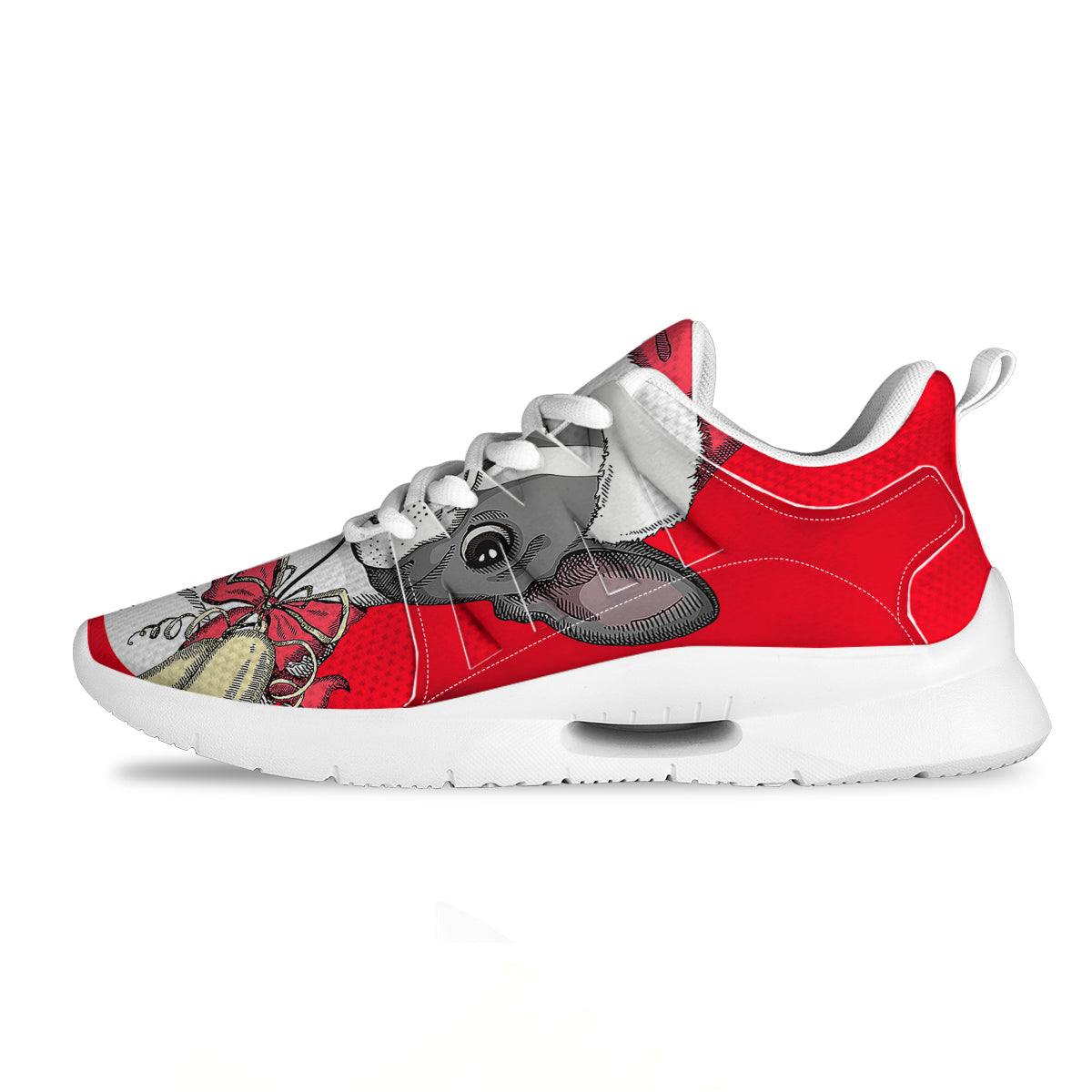 Santa Christmas French Bulldog Print Tennis Shoes-grizzshop