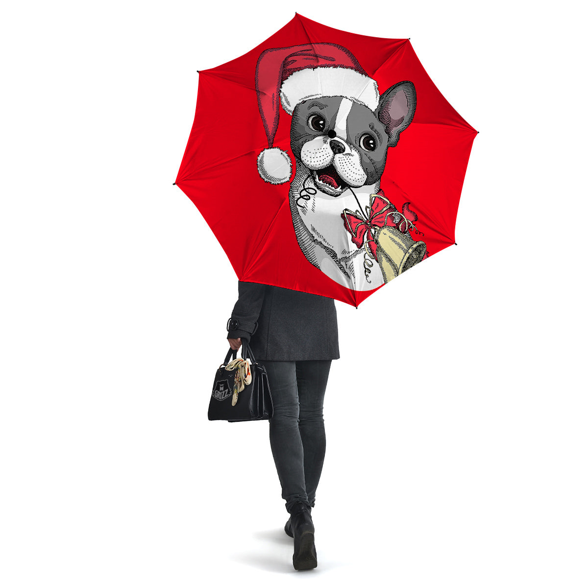 Santa Christmas French Bulldog Print Umbrella-grizzshop