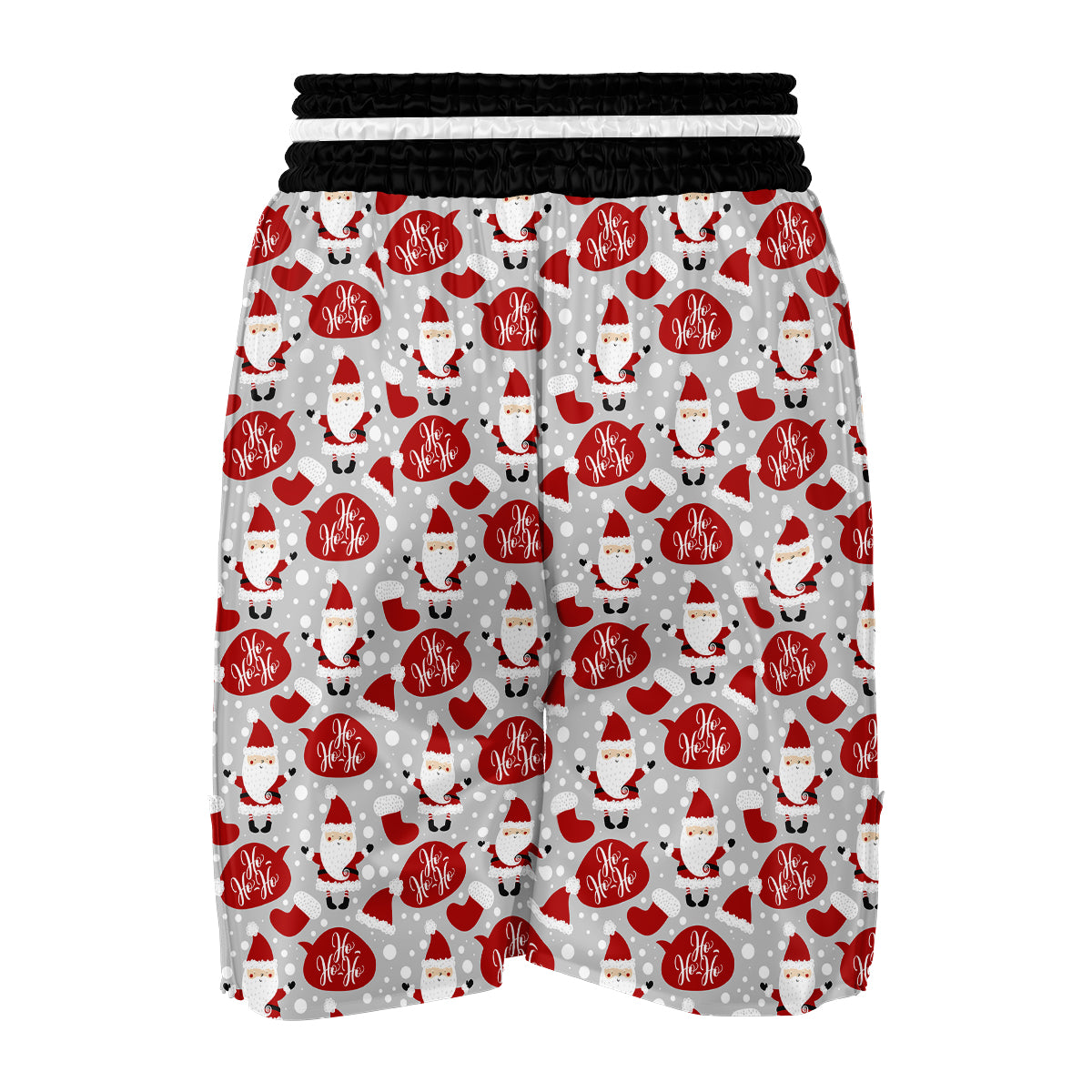 Santa Christmas HOHO Print Pattern Boxing Shorts-grizzshop