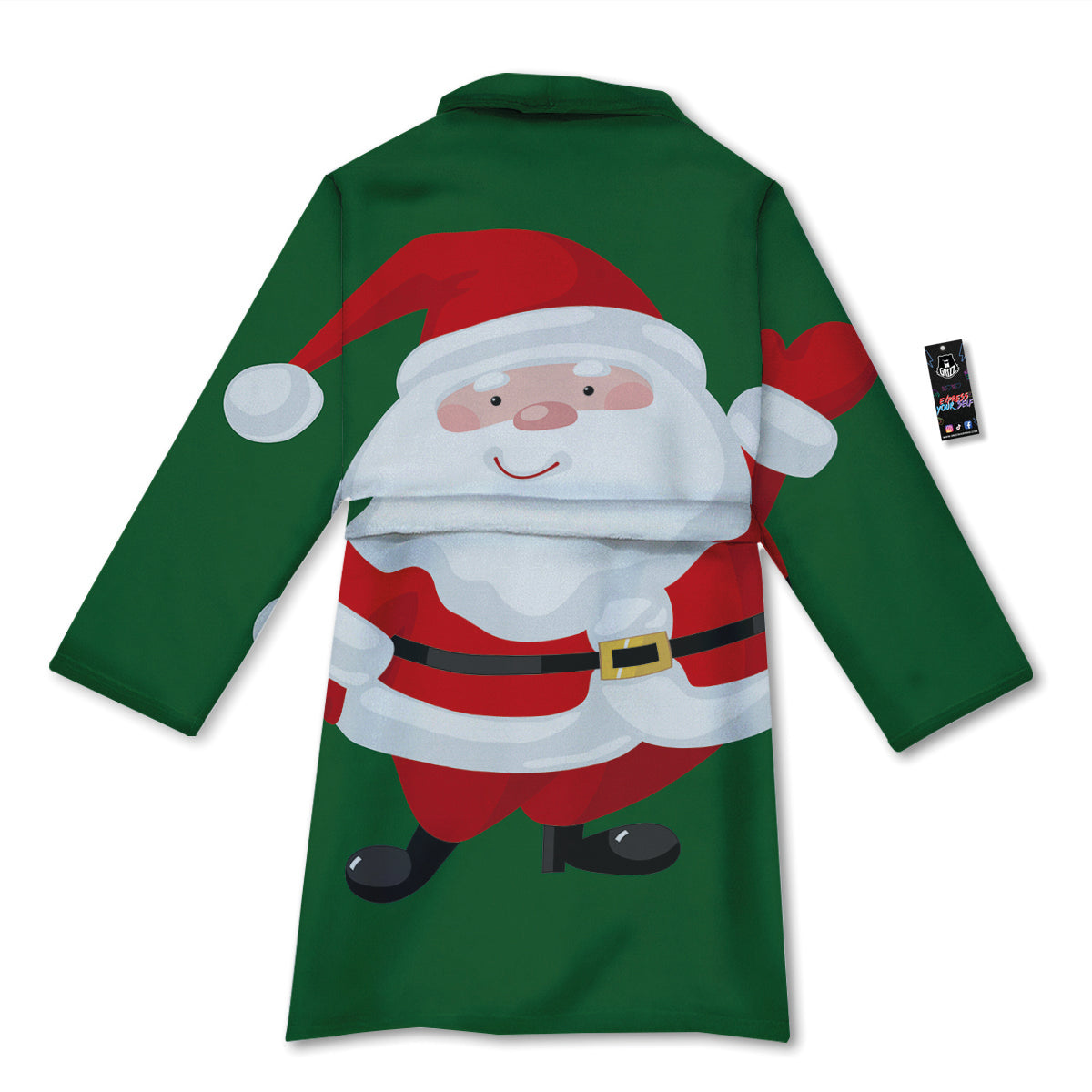 Santa Claus Cartoon Print Bathrobe-grizzshop