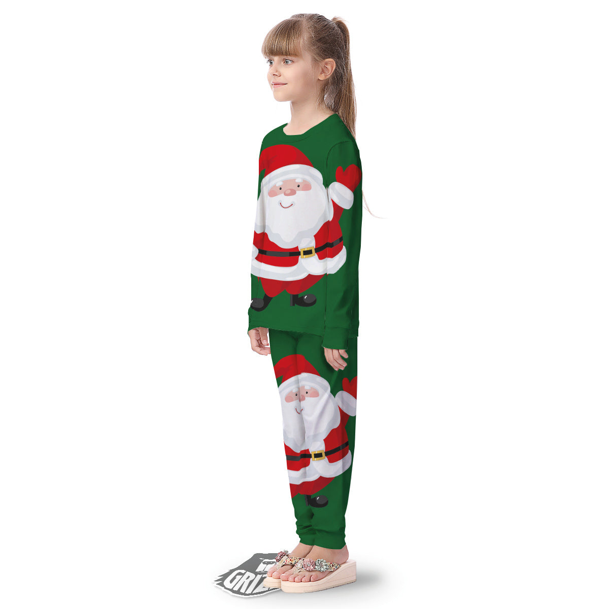 Santa Claus Cartoon Print Kid's Pajamas-grizzshop