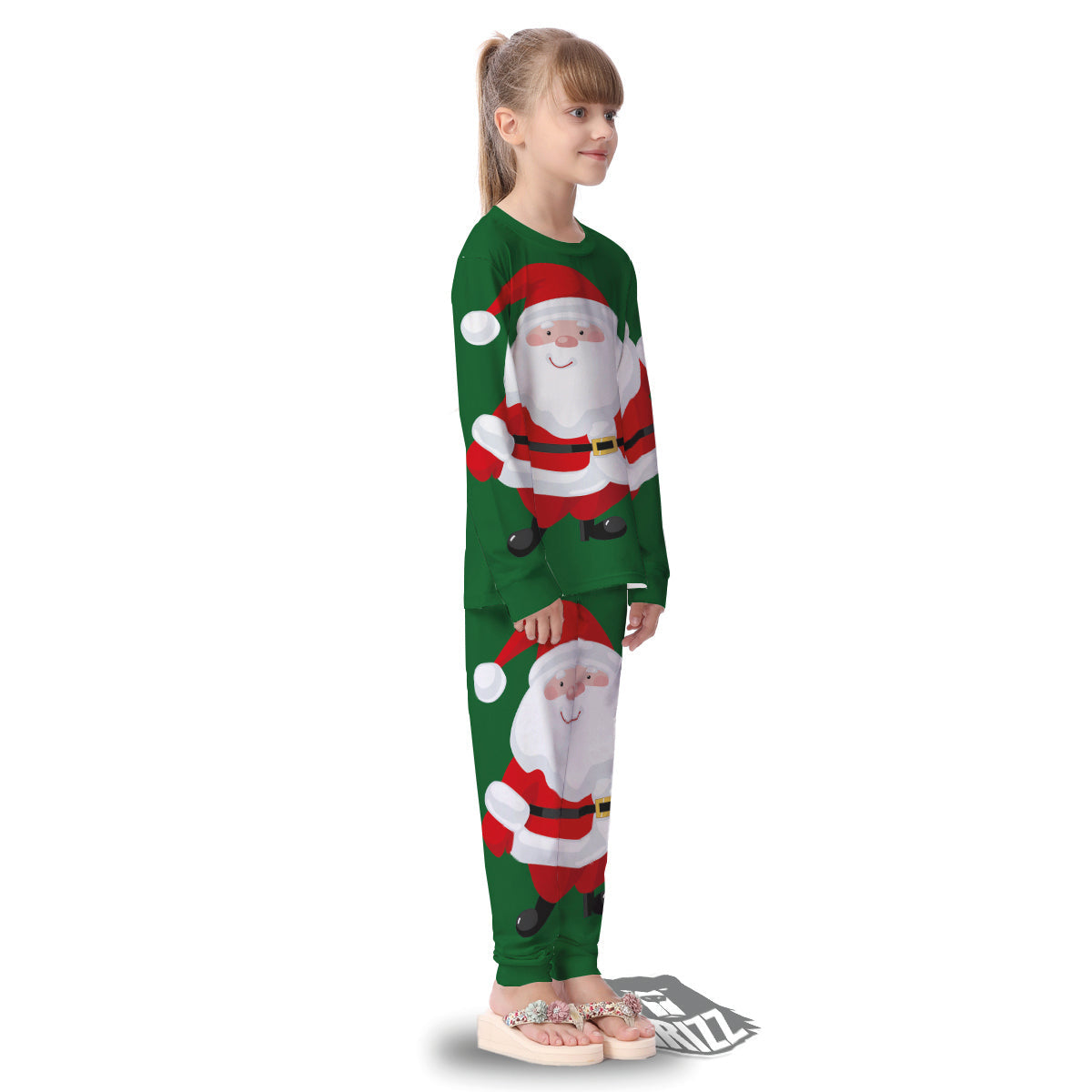 Santa Claus Cartoon Print Kid's Pajamas-grizzshop